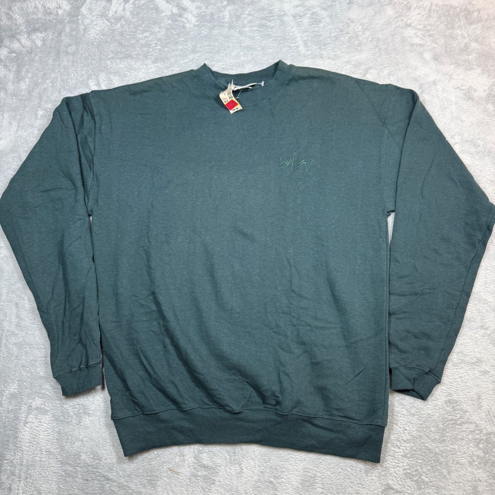 Vintage Bugle Boy Sweatshirt Men L Green Crewneck Embroidered Logo 90s